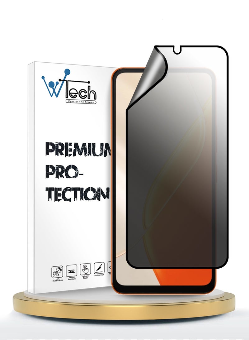 دبليو تيك itel A200 / itel A200+ 4G 2026 واقي شاشة نانو سيراميك ممتاز للخصوصية مع غراء كامل وتغطية كاملة - غير لامع ومرن (MSCNMP) - شفاف/أسود - Image 1